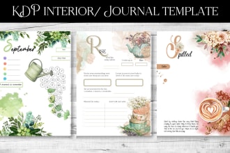 design interior journal page for KDP with canva