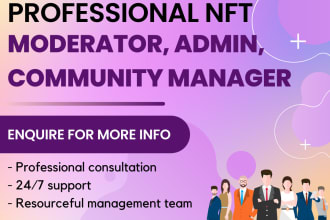 be your nft discord moderator, admin and manager