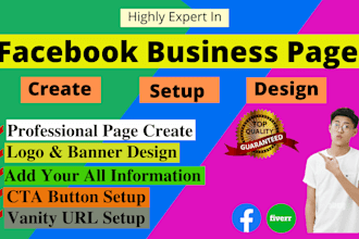 create, setup and design facebook business page or fan page properly