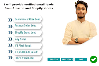 provide verified ecommerce email leads from shopify stores