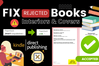 fix the rejection issues for your amazon KDP files