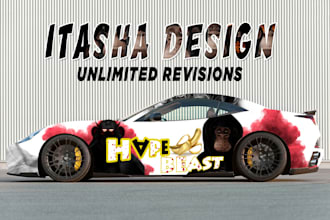 do itasha car wrap, racing car design and car wrap design