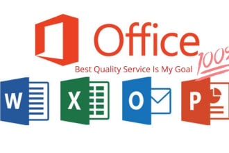 do any type of work, assignment, project using ms office