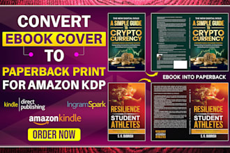 convert your ebook cover to paperback for amazon KDP print