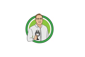 create a professional podcast cartoon logo design