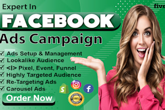be your facebook ads campaign manager to run fb ads campaign
