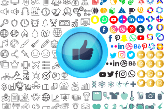 design custom outline solid and illustrative icons