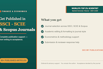 support ssci, scie and scopus publication in finance and economics