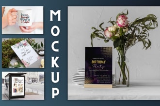 design realistic 3d mockups for the required photo, product