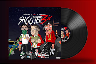 draw super detailed cartoon album cover or single cover art
