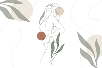 draw a one line art vector abstract minimalist illustration