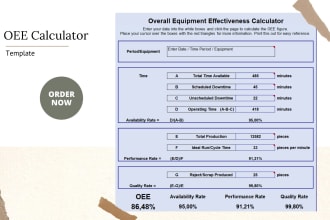 send you an oee,  overall equipment effectiveness calculator