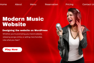 create a music website for artists, producers, bands, customization wordpress