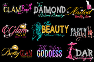 feminine logo cosmetic makeup eyelash signature