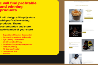 find shopify profitable winning products with video ads