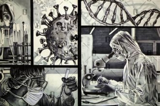 draw detailed dark art illustration