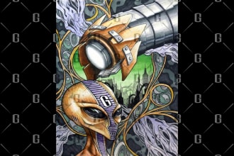draw detailed fantasy art illustration