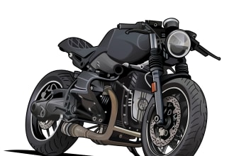draw a motorcycle into a illustration cartoon in 24 hours