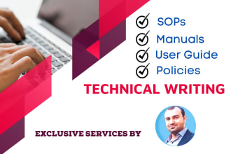 write technical sops, user guide, manuals and policies