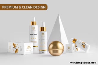 create cosmetic, skin care label and package design with realistic 3d mockup