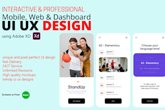 mobile app ui design, web app UI UX design, wireframe, prototype