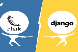 develop the web app using python, flask, and django