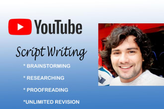 be script writer for youtube video script writing