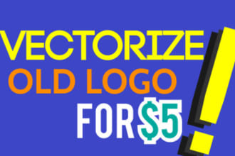vectorize your current logo and send you editable print ready vector ai and eps