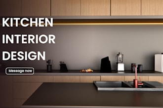 design 3d kitchen interiors and rendering