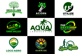do natural landscaping lawn care logo design
