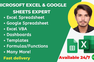 do custom excel spreadsheet, google sheets, vba, and excel template