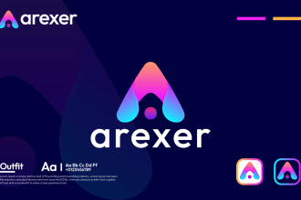 design startup tech, crypto, cyber security, technology and app logo
