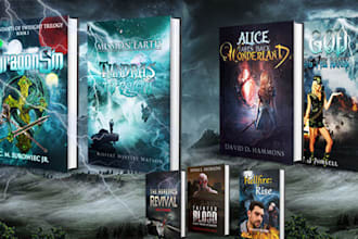 design stunning fantasy book cover art book design, e book cover design