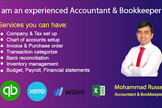 accomplish setup, cleanup and bookkeeping in quickbooks online, xero and wave