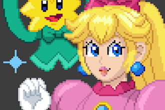 create pixel art portraits of any  character