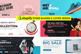 do shopify store cover, banner, header, and slider design