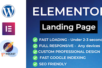 create and design elementor landing page with copywriting