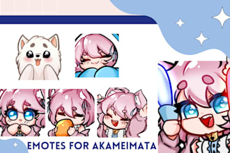 draw custom chibi twitch emotes and sub badges