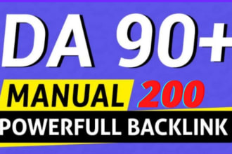create 200 high domain authority moz da 90 to 99 dofollow SEO profile backlinks