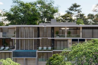 create 3d architectural rendering, exterior interior render
