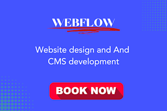create webflow website design develop cms on webflow or landing page