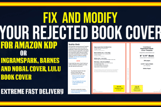 fix format, resize book cover, paperback cover for kdp