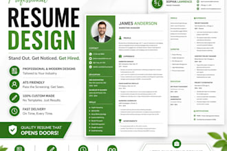 design a professional job winning resume design or cv design