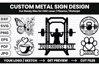 custom cnc laser cut metal sign designs, plasma dxf, png files teelaunch etsy