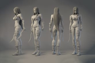 do 3d character modelling, 3d character design, character art