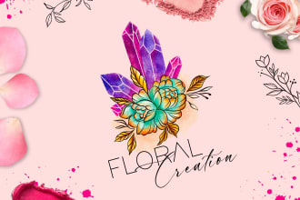 do luxury hand drawn feminine watercolor logo design for business