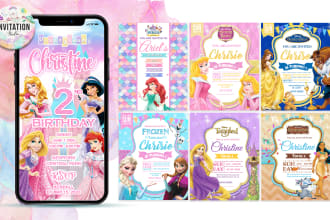 design kids birthday invitation and disney invitation