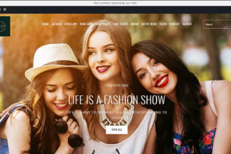 design shopify fashion store or fashion website