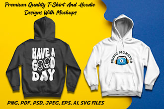 do front and back side t shirt hoodie designs and mockups