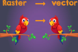 do manual vector tracing, convert raster to vector, logo